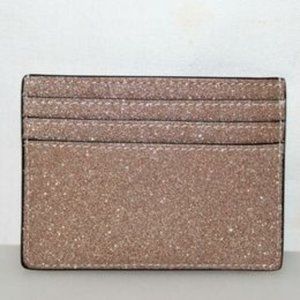 Kate Spade Shimmy Glitter Fabric Slim Card Holder Case Wallet K4712